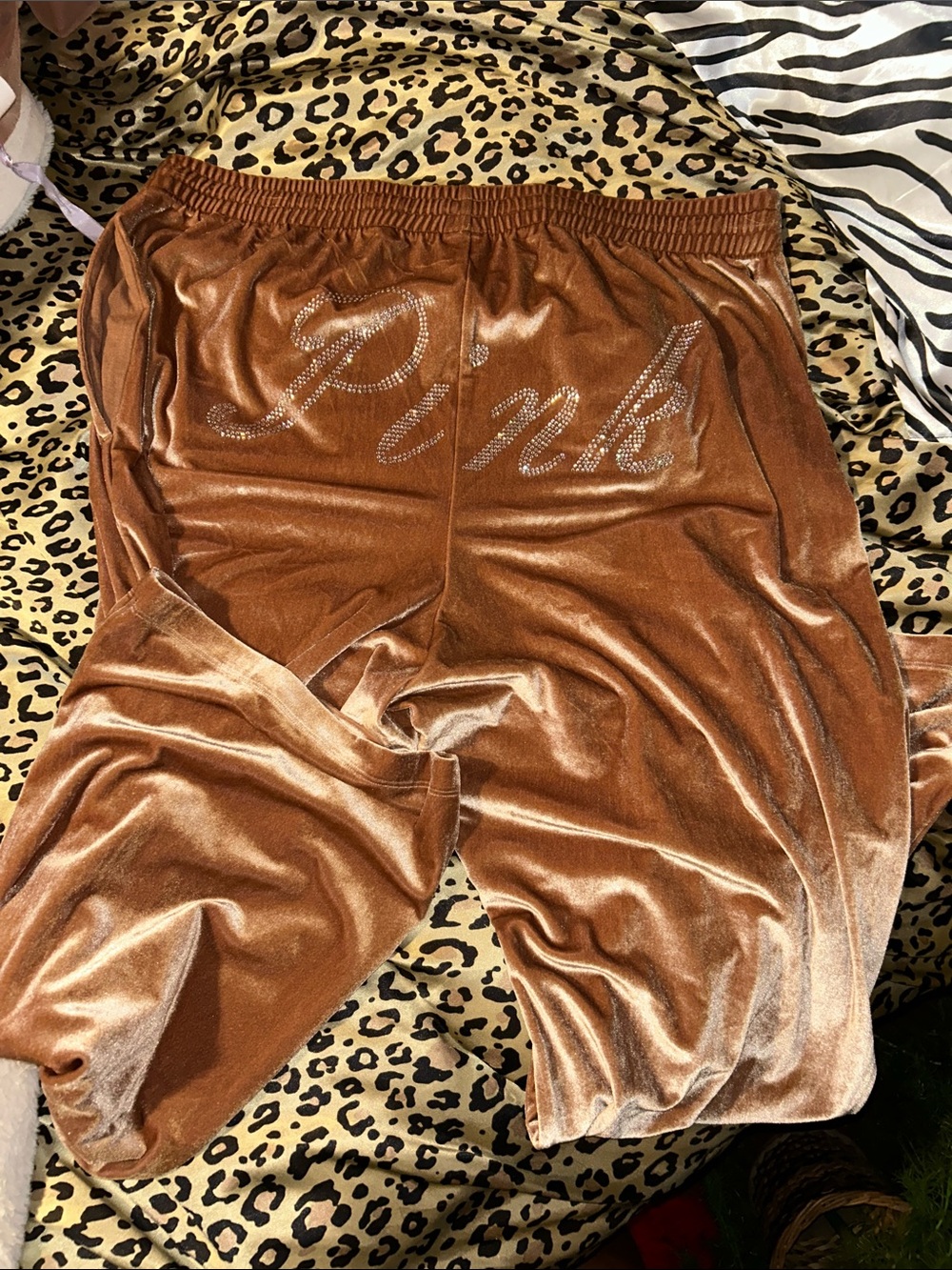 Victorias Secret Velour Rhinestone Pants